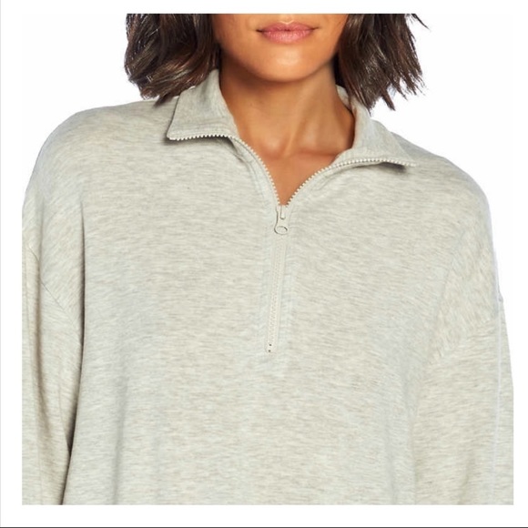 Three Dots Ladies' Quarter Zip Pullover, Light Gray - Picture 4 of 4